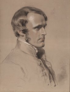 Rev. John Jackson, 1853 (svart, röd och vit krita på papper)