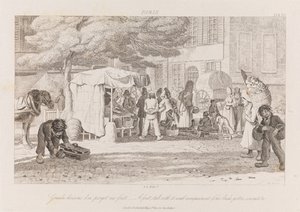 Fruit Stall, Paris, ca 1821 (etsning) av George Robert Lewis