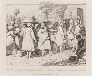 Milk Women, Ittenheim, ca 1821 (etsning) av George Robert Lewis