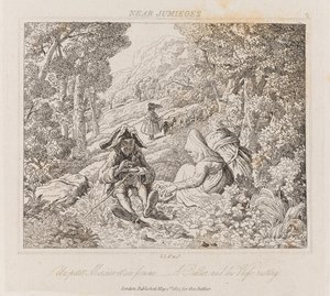 Handlare och hustru nära Jumieges, ca 1821 (etsning)