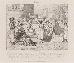 Tvätta grönsaker, Heming, ca 1821 (etsning)