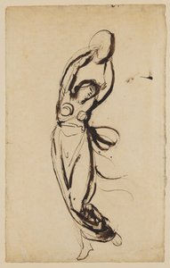 En nymf som dansar med en tamburin av George Romney