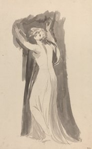 En studie av Miranda för "The Tempest" av George Romney