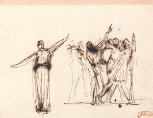 Folkmassan inför en profetissa av George Romney