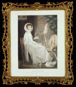 The Spinner (gravyr av Thomas Cheesman, efter G. Romney, utgiven av John och Josiah Boydell 1789) av George Romney