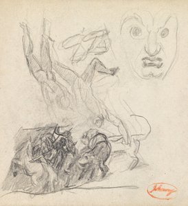 Studie i figurkomposition 21 med ett ansikte av George Romney