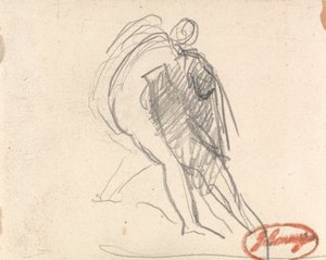 Figur som stöttar en figur som svimmar av George Romney