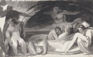 Howard besöker ett fängelse (penna och bläck och skölj över grafit på lagt papper) av George Romney