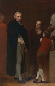 John Flaxman modellerar bysten av William Hayley av George Romney