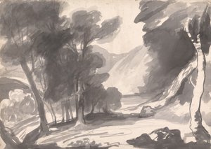 Landskapsstudie: Dunge, sjö och berg av George Romney