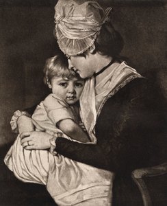 Mrs Carwardine och barn, c1775, 1912. av George Romney