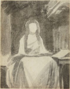 Porträttskiss av Lady Hamilton som helgonet Cecilia av George Romney
