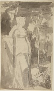 Porträttskiss av fröken Francis Woodley av George Romney