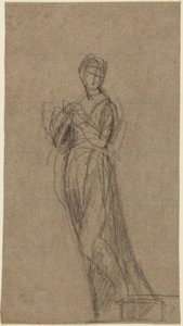 Porträttskiss av en stående kvinna av George Romney
