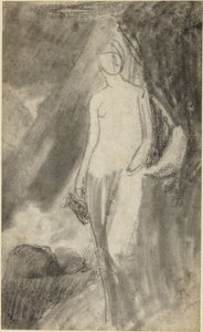 Porträttskiss av en stående kvinna av George Romney