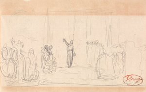 Möjligen en folkmassa inför en profetissa av George Romney