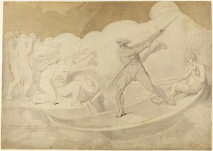 Psyche färdades över Styx från Apuleius, ”Den gyllene åsnan”, VI, 18 av George Romney