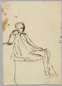 Sittande manlig figur, porträttstudie av George Romney