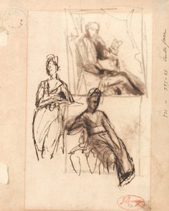 Sittande man och sittande kvinna av George Romney