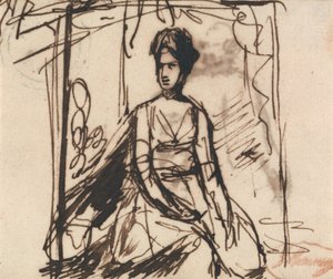 Sittande kvinna, möjligen Mrs Harris av George Romney