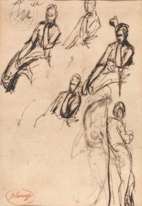 Sittande och stående figurer av George Romney