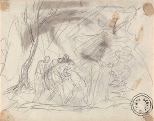 Skiss för Canidia och ungdomarna av George Romney