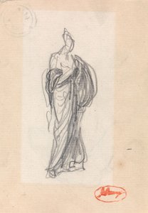 Stående kvinna med klassisk drapering av George Romney