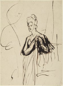 Stående kvinnlig figur, halvfigur av George Romney