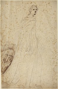 Kvinna med stora steg, porträttstudie av George Romney