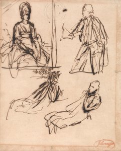 Studier till porträtt av en man och en kvinna av George Romney
