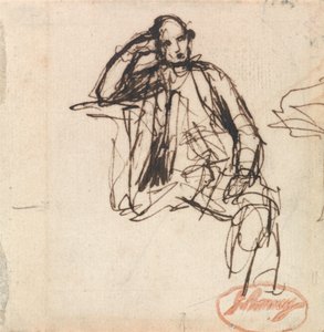 Studie till ett porträtt av en sittande man av George Romney