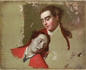 Studie för general Wolfes död i Quebec, 1762-63 av George Romney
