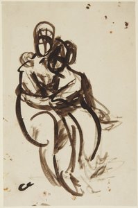 Studie till porträttet av systrarna Milner av George Romney