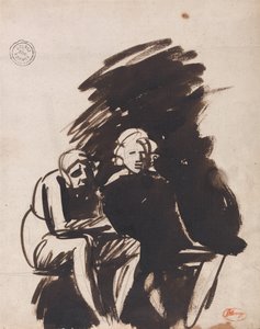 Studie av två figurer av George Romney