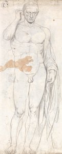 Studie av en klassisk staty av George Romney
