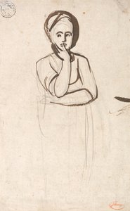 Studie av en eftertänksam kvinna av George Romney
