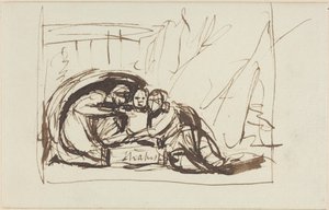 Den unge Shakespeare, uppfostrad av komedi och tragedi av George Romney