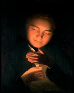 Konstnärens bror James, med ett ljus, 1761 av George Romney