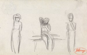 Tre studier av en ung flicka av George Romney