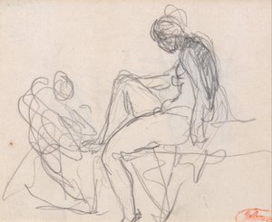 Två figurer: Förmodligen för Dianas bad av George Romney