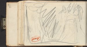Två figurer i fladdrande kläder av George Romney