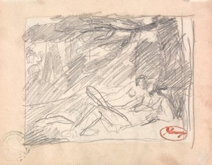 Två älskande i ett landskap av George Romney