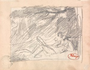 Två älskande i ett landskap av George Romney