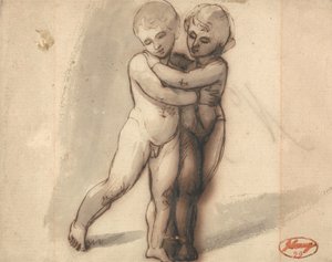 Två putti av George Romney