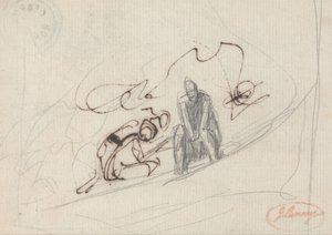 Två sittande figurer av George Romney