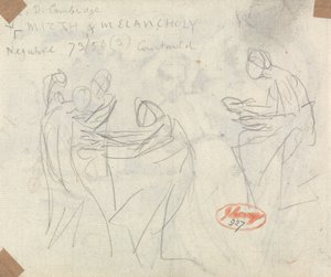 Två skisser till ”Canidia och ynglingen” av George Romney