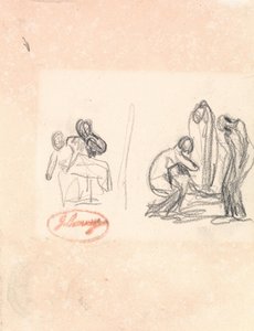 Två skisser av lekande barn av George Romney