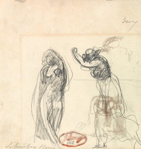 Två skisser av en kvinnlig figur av George Romney