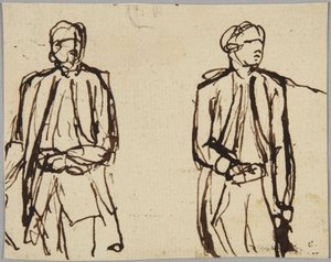 Två stående manliga figurer av George Romney