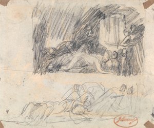 Två studier för ”John Howard besöker ett lazaret” av George Romney